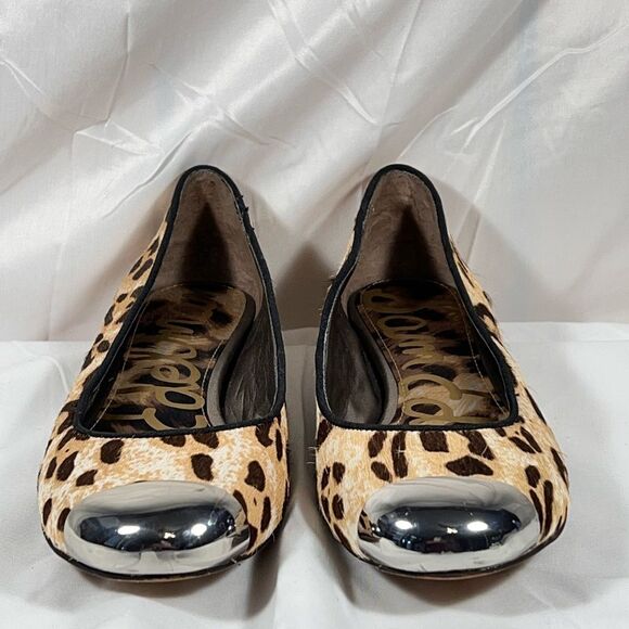 Sam Edelman slip on animal print flats with silver toes size 7.5 - Picture 4 of 9